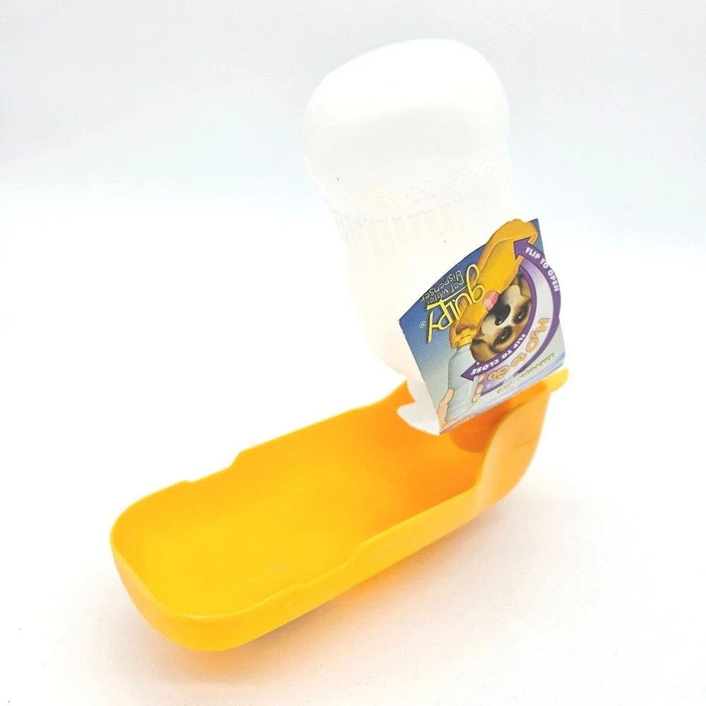 New Angle‎ Gulpy 10 Oz Pet Water Dispenser Portable Flip Bowl Bottle Leak Proof